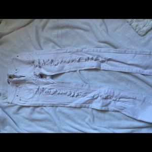 White ripped skinny jeans